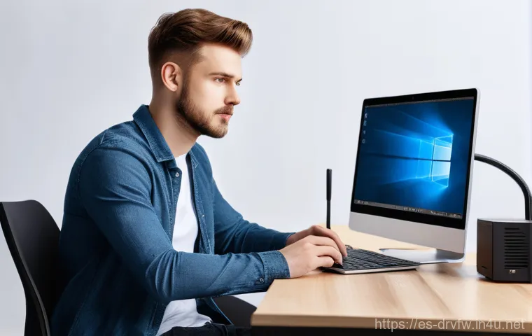 펌웨어 업데이트 중 전원 공급 안정화 팁 - **Prompt 1: "A detailed, realistic photograph of a focused young adult, wearing casual, comfortable ...