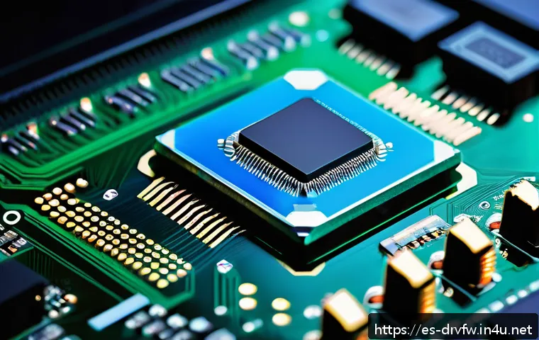 마더보드 드라이버 설치 순서 - A detailed close-up digital illustration of a modern computer motherboard with highlighted chipset, ...
