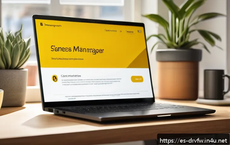 윈도우에서 누락된 드라이버 설치 방법 - A close-up digital illustration of a modern Windows laptop screen displaying the Device Manager wind...